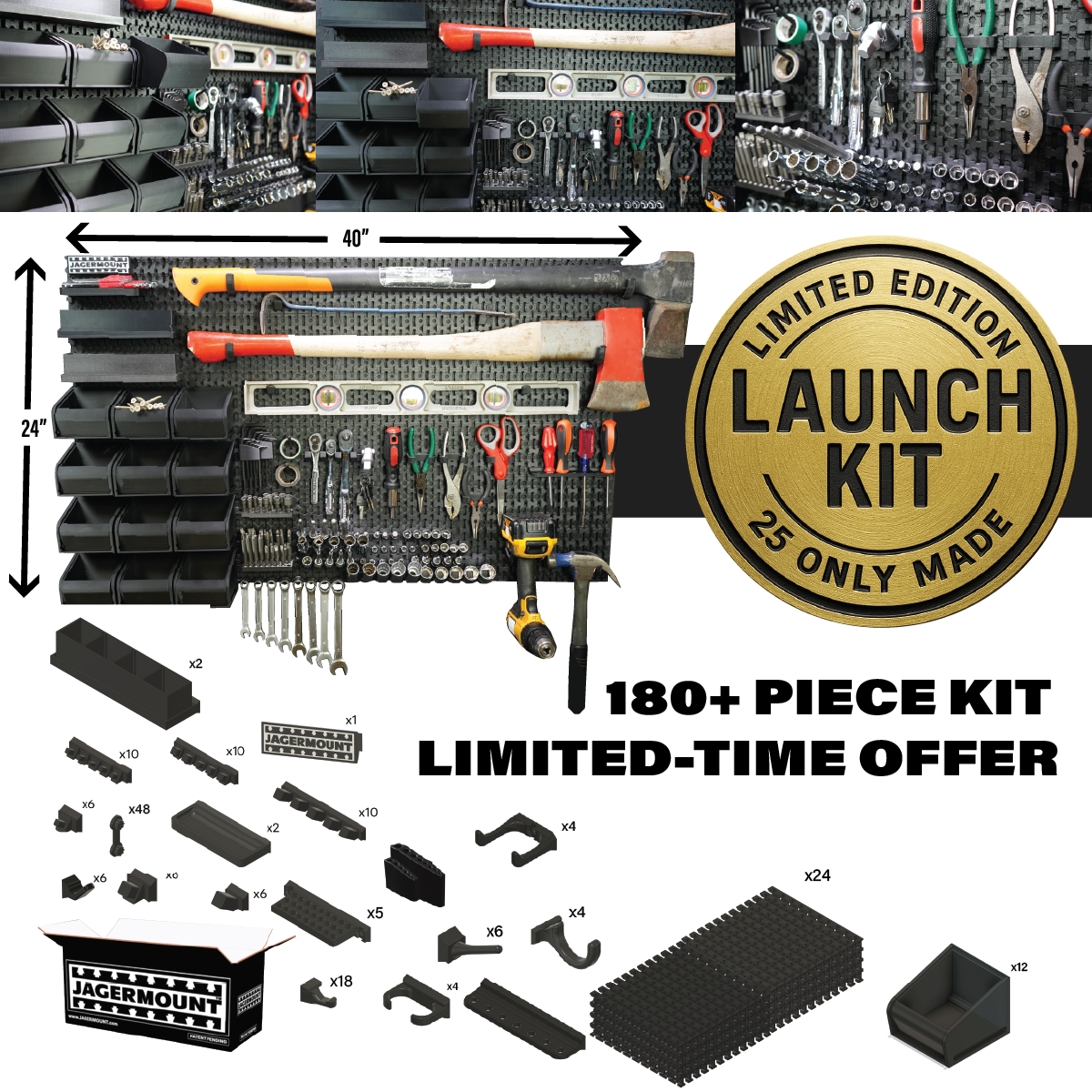 JAGERMOUNT™ LIMITED EDITION | LAUNCH KIT | The Ultimate Wall Tool Organizational System